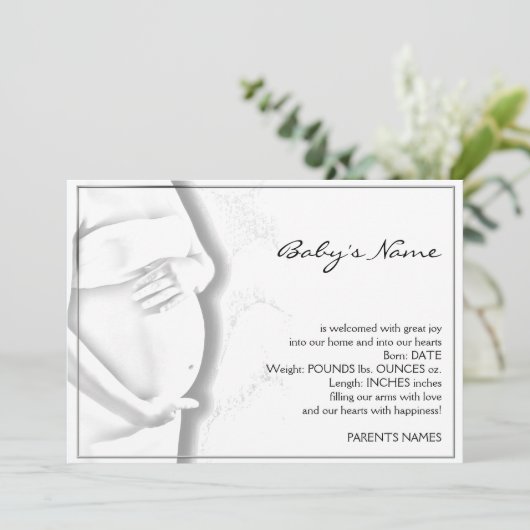 Zwangerschap Belly Baby Sketch Aankondiging (Staand voorkant)