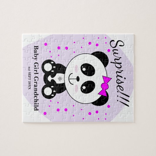Zwangerschap bij baby-meisjes (Pink Panda) Legpuzzel (Horizontaal)