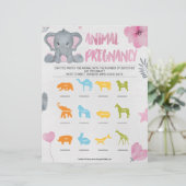 Zwangerschap bij dieren [Baby olifant [Roze]] Briefhoofd (Staand voorkant)