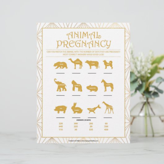 Zwangerschap bij dieren [Goudlijnen] Briefhoofd (Staand voorkant)