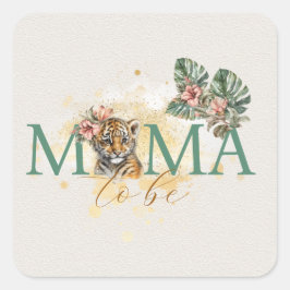 Zwangerschap bij het Oerwoud "Tiger Animal Wild" Vierkante Sticker