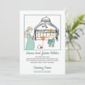 Zwangerschap bij Waterverf Baby Aankondiging (Staand voorkant)