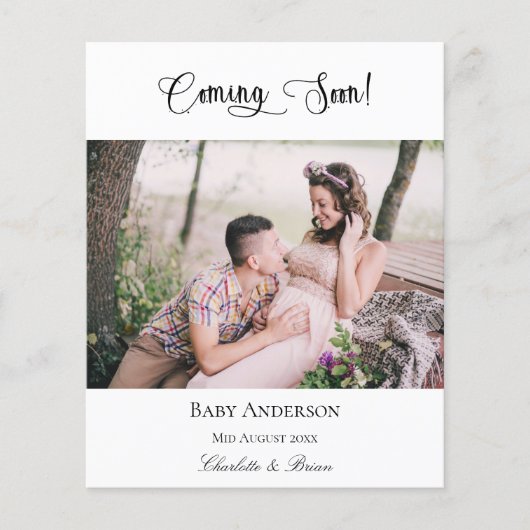 Zwangerschap binnenkort foto begroting aankondigin flyer (Voorkant)