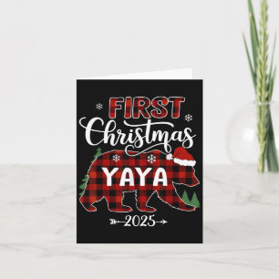 Zwangerschap Eerste Kerst Yaya Red Plaid Beer Sant Kaart