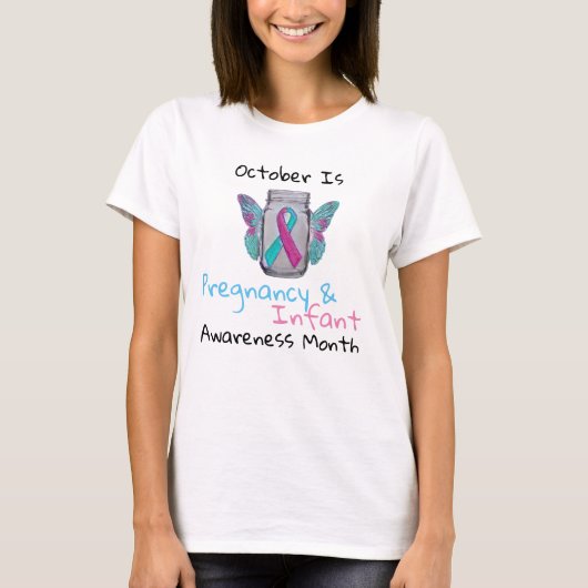 Zwangerschap en Baby- bewustzijnsverlies Maand T-S T-shirt (Voorkant)