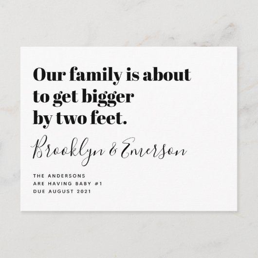 Zwangerschap en borstvoeding aankondigingskaart (Voorkant)