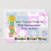 Zwangerschap en borstvoeding Baby geboorte Kaart (Achterkant)