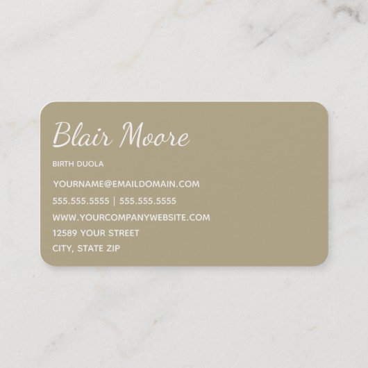 Zwangerschap en borstvoeding visitekaartje (Achterkant)