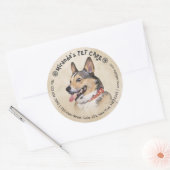 Zwangerschap en borstvoeding Zitten Zwemelen Dog B Ronde Sticker (Envelop)