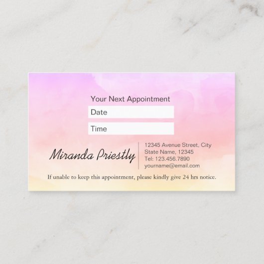 Zwangerschap en borstvoeding Zwemend salon Corgi D Afsprakenkaartje (Achterkant)