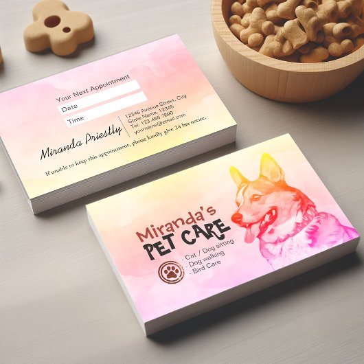 Zwangerschap en borstvoeding Zwemend salon Corgi D Afsprakenkaartje