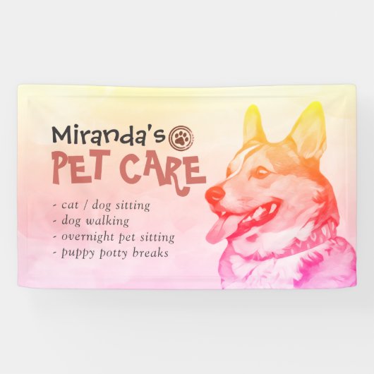 Zwangerschap en borstvoeding Zwemend Zalon Corgi D Spandoek (Horizontaal)