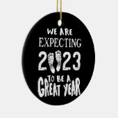 Zwangerschap en gender onthulling We verwachten 20 Keramisch Ornament (Rechts)