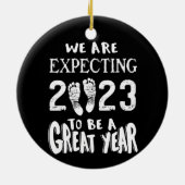 Zwangerschap en gender onthulling We verwachten 20 Keramisch Ornament (Achterkant)