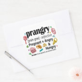 Zwangerschap en honger = boos vierkante sticker (Envelop)