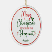 Zwangerschap en kerstmis keramisch ornament (Rechts)
