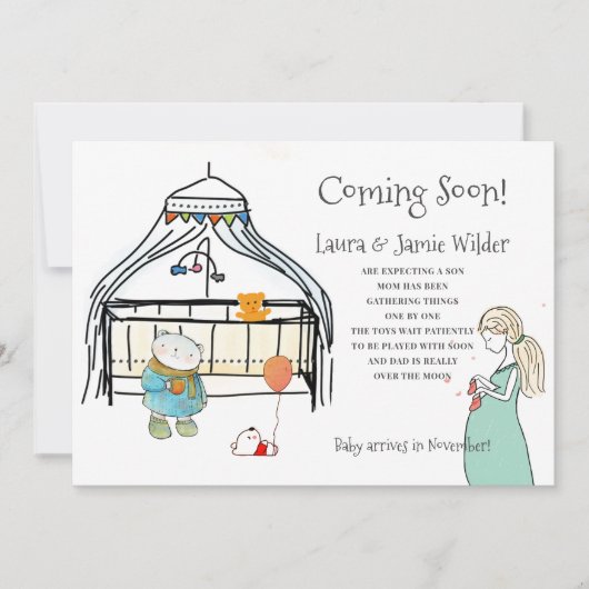 Zwangerschap en Waterverf tijdens de mam Aankondiging (Voorkant)