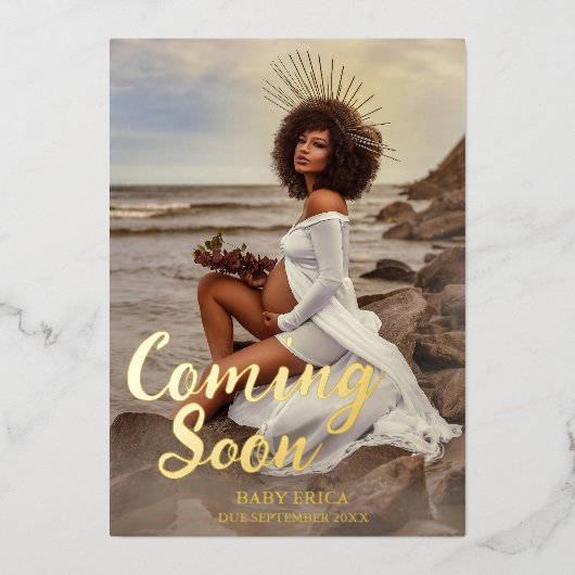 Zwangerschap Foto aankondiging | Minimaal binnenko (Voorkant)