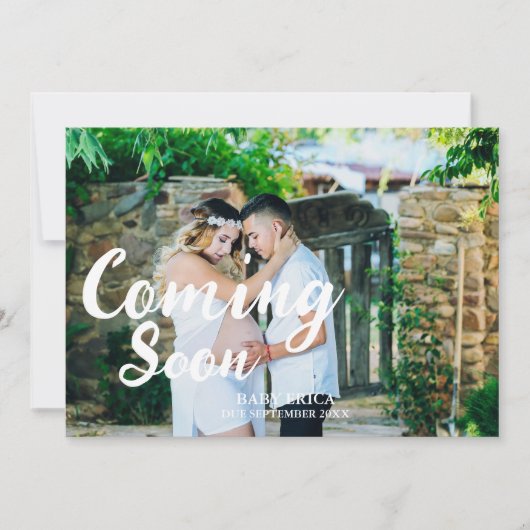 Zwangerschap Foto aankondiging | Minimaal binnenko (Voorkant)