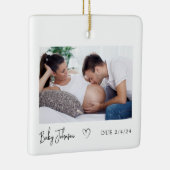 Zwangerschap Foto Hart Baby due 2024 Keramisch Ornament (Rechts)