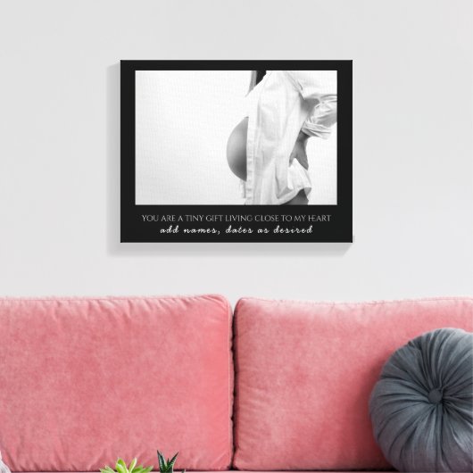 Zwangerschap Foto Schiet Zwangerschap Paar Keepsak Canvas Afdruk (Insitu (Woonkamer))