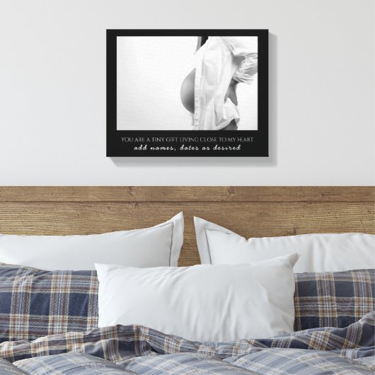 Zwangerschap Foto Schiet Zwangerschap Paar Keepsak Canvas Afdruk (Insitu (Slaapkamer))