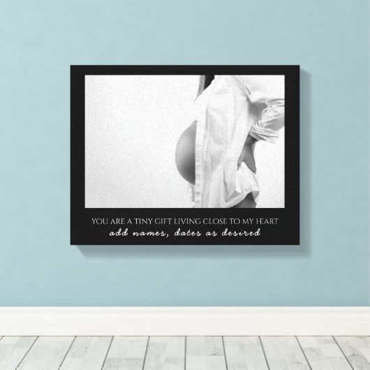 Zwangerschap Foto Schiet Zwangerschap Paar Keepsak Canvas Afdruk (Insitu (Houten vloer))