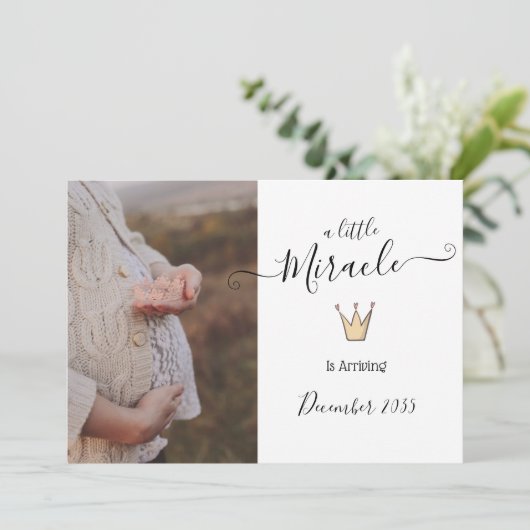 Zwangerschap Fotoaankondiging | Kleine wonder (Staand voorkant)