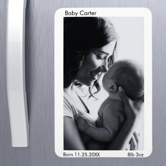 Zwangerschap Geboorteaankondiging - Custom Photo M Magneet