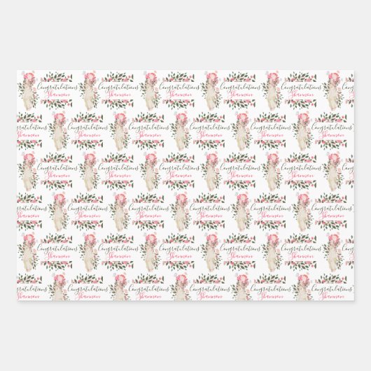 Zwangerschap Gefeliciteerd met het verpakken van p Inpakpapier Vel (Voorkant 3)