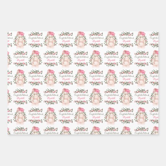 Zwangerschap Gefeliciteerd met het verpakken van p Inpakpapier Vel (Voorkant 2)