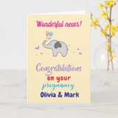 Zwangerschap Gefeliciteerd w. Aangepast bericht, Kaart (Gele Bloem)