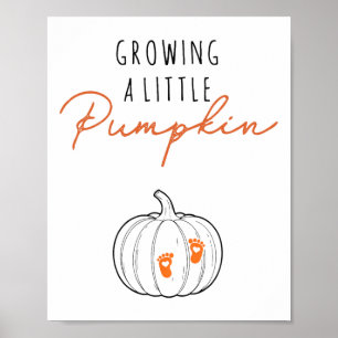 Zwangerschap Groeiende Kleine Pompoen Thanksgiving Poster