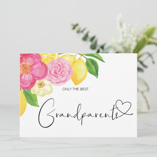 Zwangerschap Grote grootouders Baby Floral Kaart (Staand voorkant)