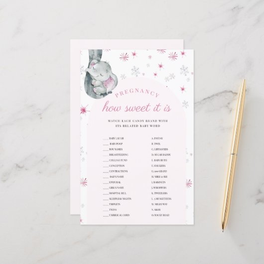 Zwangerschap Het is roze Baby shower spel (Voorkant / Achterkant in situ)