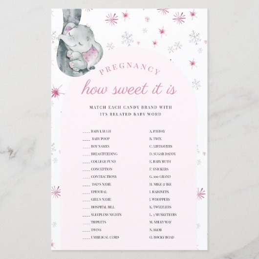 Zwangerschap Het is roze Baby shower spel (Voorkant)