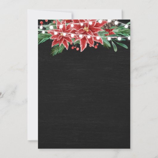 Zwangerschap Holiday Chalkboard Poinsettia | Foto Kaart (Achterkant)