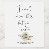 Zwangerschap Ik kan deze Baby niet Drinken Onthul  Wijn Etiket (Enkel label)