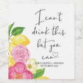 Zwangerschap Ik kan deze Baby niet Drinken Wijn Etiket (Enkel label)