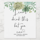 Zwangerschap Ik kan deze Baby niet Drinken Wijn Etiket (Enkel label)