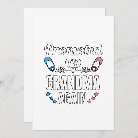 Zwangerschap in de kliniek:Bevorderen aan oma Aankondiging (Voorkant / Achterkant)