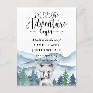 Zwangerschap in het Rustic Forest Adventure geberg Aankondigingskaart