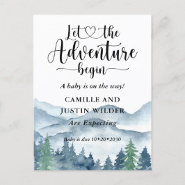 Zwangerschap in het Rustic Forest Adventure geberg Aankondigingskaart