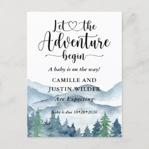 Zwangerschap in het Rustic Forest Adventure geberg Aankondigingskaart