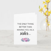 Zwangerschap Kaart voor zuster zien (Gele Bloem)