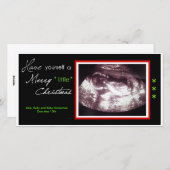 Zwangerschap Kerst Kaart- Echografie Foto Feestdagenkaart (Voorkant / Achterkant)