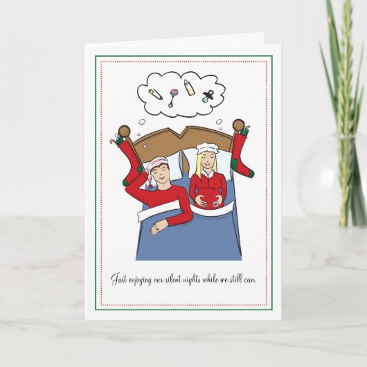 Zwangerschap Kerst Kaarten - BLONDE Silent Nights (Voorkant)
