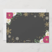 Zwangerschap kerstfoto Kaart Floral (Achterkant)