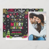 Zwangerschap kerstfoto Rode kaart (Voorkant / Achterkant)