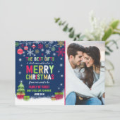 Zwangerschap kerstfoto Rode kaart (Staand voorkant)